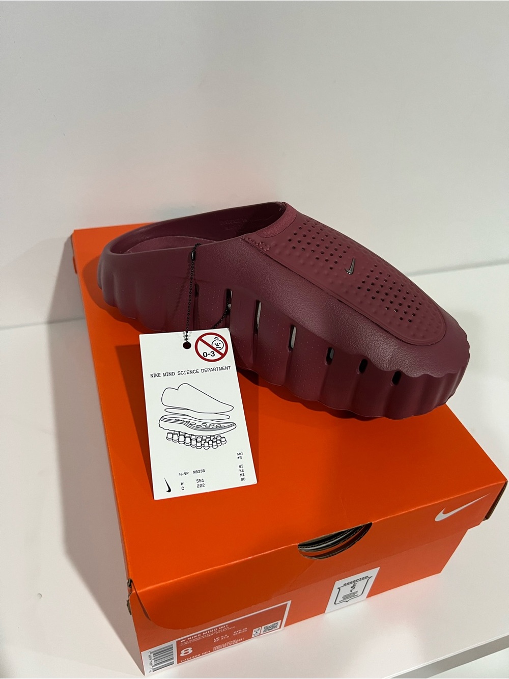 Nike Mind Slides 001 Women's Size 8 Pink Smoke